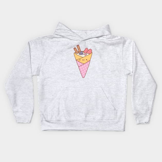 Cute Japanese Style Crepes Dessert Kids Hoodie by rustydoodle